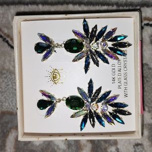 Eye candy los Angeles luxe collection Earrings 14k gold plated alloy with glass